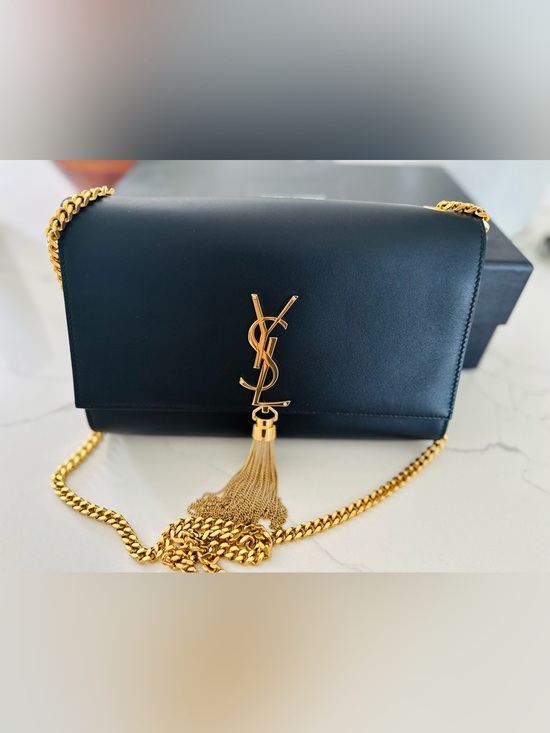 Saint Laurent Handbags - Saint Laurent Kate Medium Chain Bag, Leather Crossbody with Gold Tassel